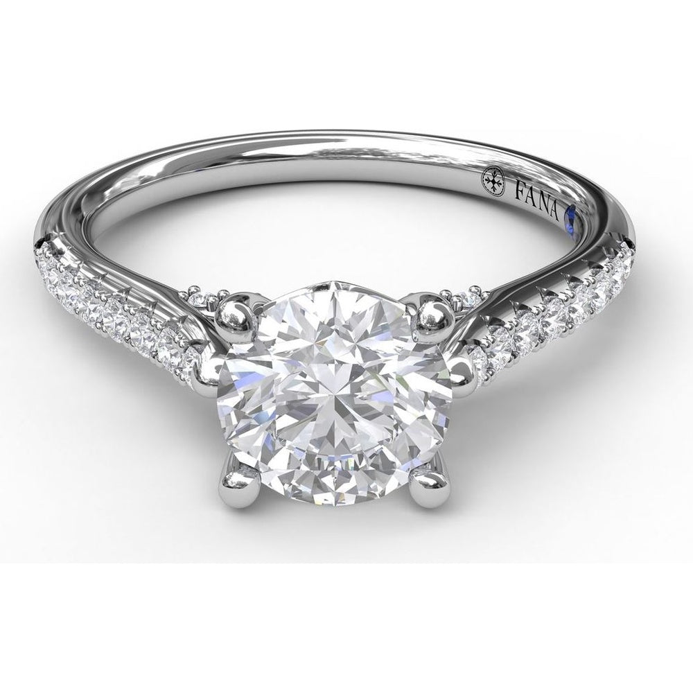Split Shank Engagement Ring Setting with Pavé Diamond Band and Hidden Under-Gallery Detail by Fana - 0.30 Carat Total Diamond Weight