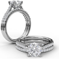 Split Shank Engagement Ring Setting with Pavé Diamond Band and Hidden Under-Gallery Detail by Fana - 0.30 Carat Total Diamond Weight