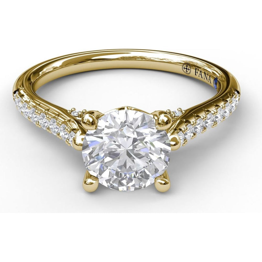 Split Shank Engagement Ring Setting with Pavé Diamond Band and Hidden Under-Gallery Detail by Fana - 0.30 Carat Total Diamond Weight