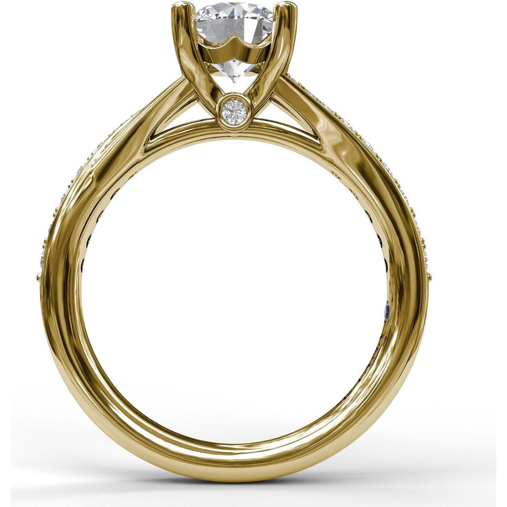 Split Shank Engagement Ring Setting with Pavé Diamond Band by Fana - 0.25 Carat Total Diamond Weight