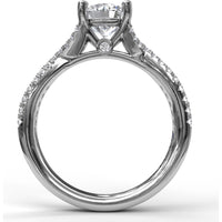 Split Shank Engagement Ring Setting with Pavé Diamond Bands by Fana - 0.39 Carat Total Diamond Weight
