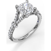 Split Shank Engagement Ring Setting with Pavé Diamond Detail by Fana - 0.33 Carat Total Diamond Weight