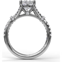Split Shank Engagement Ring Setting with Pavé Diamond Detail by Fana - 0.33 Carat Total Diamond Weight