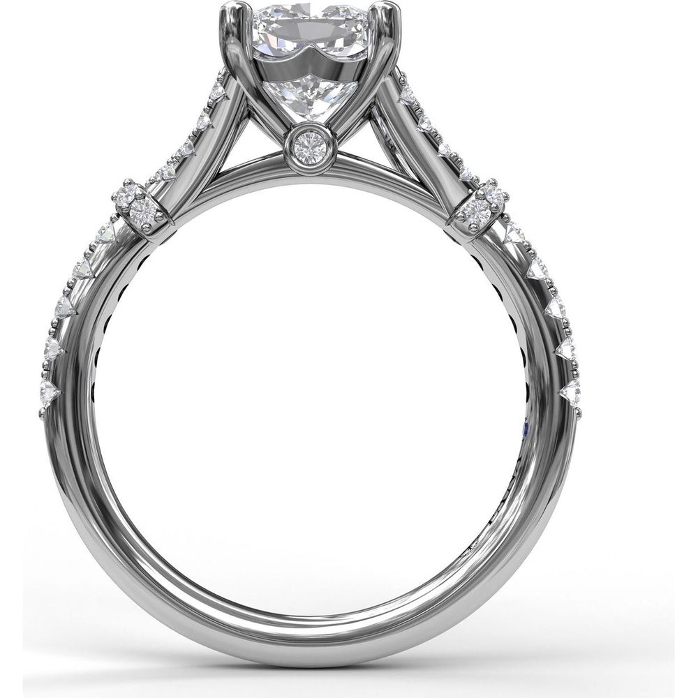 Split Shank Engagement Ring Setting with Pavé Diamond Detail by Fana - 0.33 Carat Total Diamond Weight