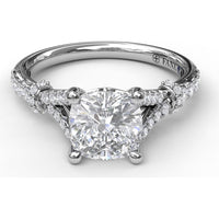 Split Shank Engagement Ring Setting with Pavé Diamond Detail by Fana - 0.33 Carat Total Diamond Weight