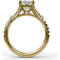 Split Shank Engagement Ring Setting with Pavé Diamond Detail by Fana - 0.33 Carat Total Diamond Weight