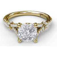 Split Shank Engagement Ring Setting with Pavé Diamond Detail by Fana - 0.33 Carat Total Diamond Weight