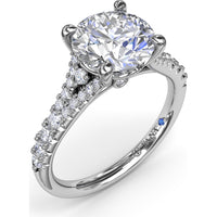Split Shank Engagement Ring Setting with Pavé Diamonds by Fana - 0.43 Carat Total Diamond Weight