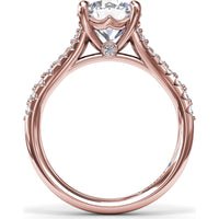 Split Shank Engagement Ring Setting with Pavé Diamonds by Fana - 0.43 Carat Total Diamond Weight
