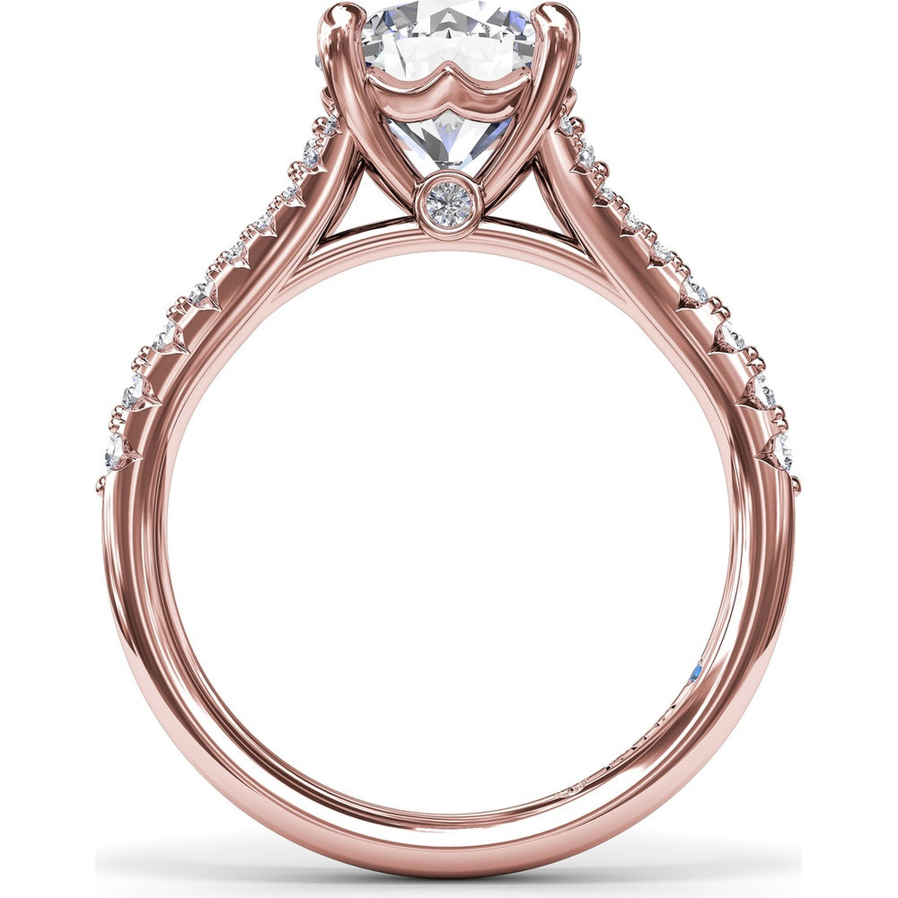 Split Shank Engagement Ring Setting with Pavé Diamonds by Fana - 0.43 Carat Total Diamond Weight