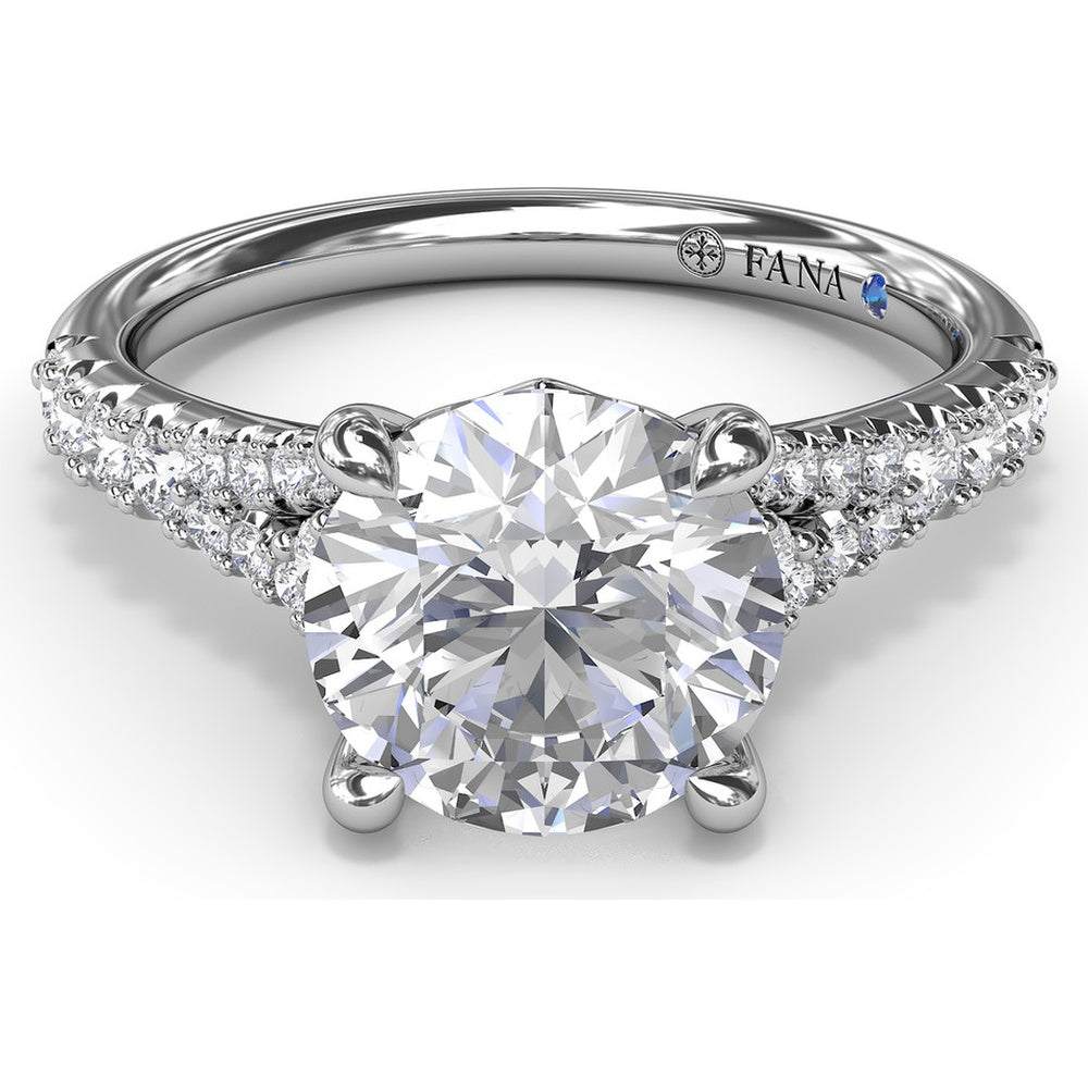 Split Shank Engagement Ring Setting with Pavé Diamonds by Fana - 0.43 Carat Total Diamond Weight