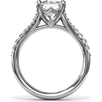 Split Shank Engagement Ring Setting with Pavé Diamonds by Fana - 0.43 Carat Total Diamond Weight