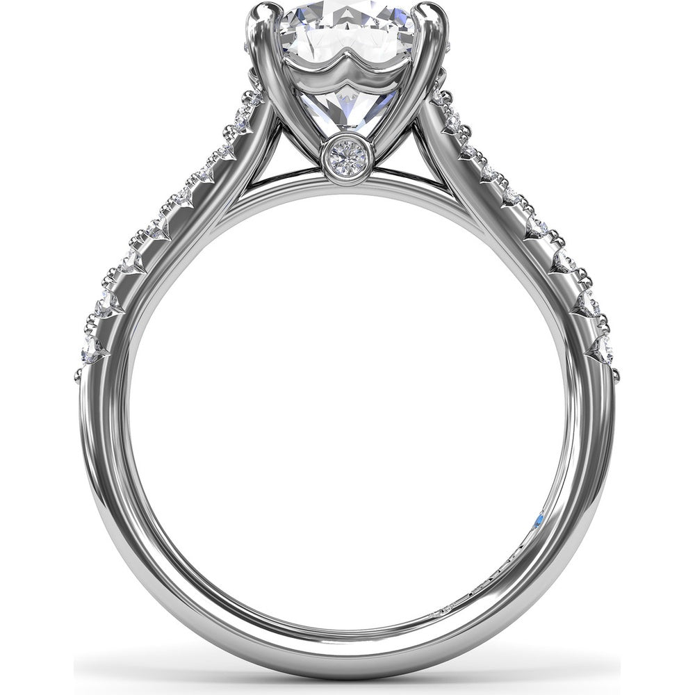 Split Shank Engagement Ring Setting with Pavé Diamonds by Fana - 0.43 Carat Total Diamond Weight