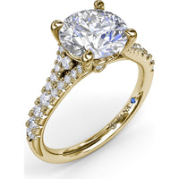 Split Shank Engagement Ring Setting with Pavé Diamonds by Fana - 0.43 Carat Total Diamond Weight