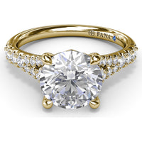 Split Shank Engagement Ring Setting with Pavé Diamonds by Fana - 0.43 Carat Total Diamond Weight