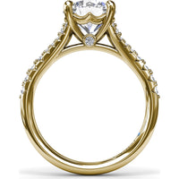 Split Shank Engagement Ring Setting with Pavé Diamonds by Fana - 0.43 Carat Total Diamond Weight