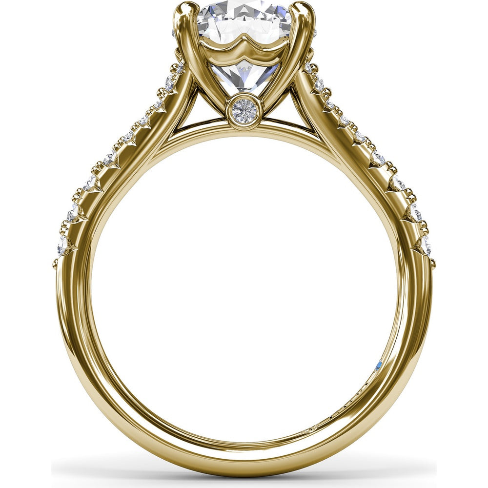 Split Shank Engagement Ring Setting with Pavé Diamonds by Fana - 0.43 Carat Total Diamond Weight