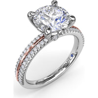 Split Shank Engagement Ring Setting with Prong Set Round Diamond Band by Fana - 0.27 Carat Total Diamond Weight