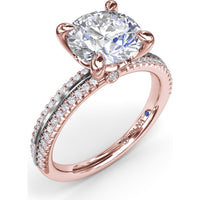 Split Shank Engagement Ring Setting with Prong Set Round Diamond Band by Fana - 0.27 Carat Total Diamond Weight