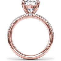 Split Shank Engagement Ring Setting with Prong Set Round Diamond Band by Fana - 0.27 Carat Total Diamond Weight