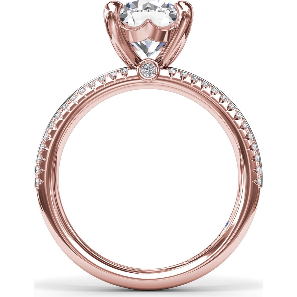 Split Shank Engagement Ring Setting with Prong Set Round Diamond Band by Fana - 0.27 Carat Total Diamond Weight