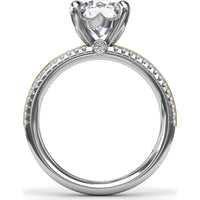 Split Shank Engagement Ring Setting with Prong Set Round Diamond Band by Fana - 0.27 Carat Total Diamond Weight