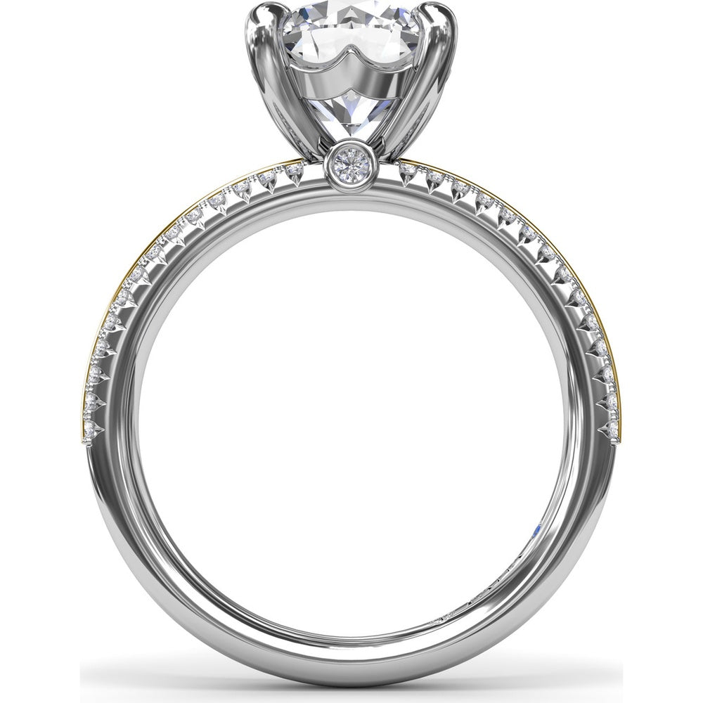 Split Shank Engagement Ring Setting with Prong Set Round Diamond Band by Fana - 0.27 Carat Total Diamond Weight