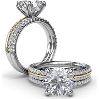 Split Shank Engagement Ring Setting with Prong Set Round Diamond Band by Fana - 0.27 Carat Total Diamond Weight