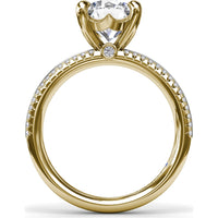 Split Shank Engagement Ring Setting with Prong Set Round Diamond Band by Fana - 0.27 Carat Total Diamond Weight
