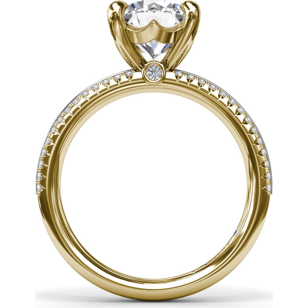 Split Shank Engagement Ring Setting with Prong Set Round Diamond Band by Fana - 0.27 Carat Total Diamond Weight