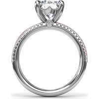 Split Shank Engagement Ring Setting with Prong Set Round Diamond Band by Fana - 0.27 Carat Total Diamond Weight