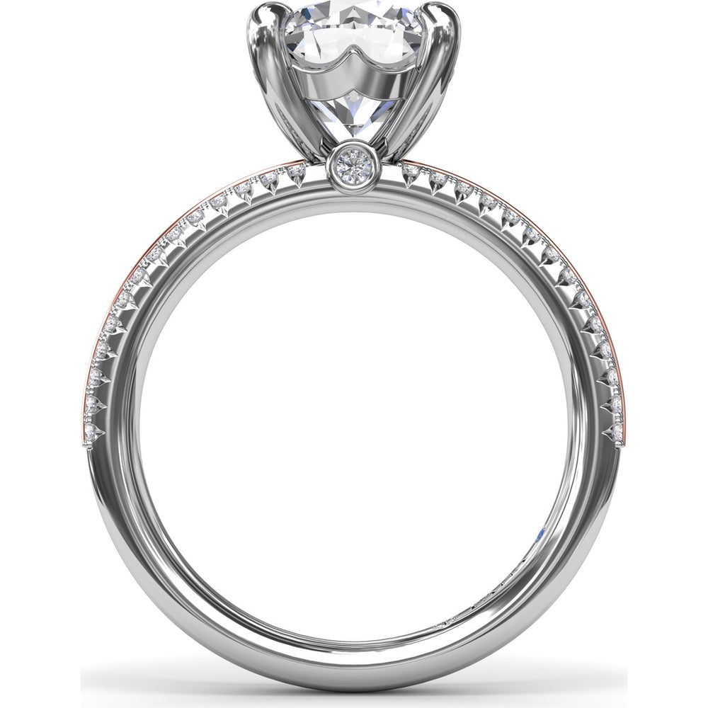 Split Shank Engagement Ring Setting with Prong Set Round Diamond Band by Fana - 0.27 Carat Total Diamond Weight