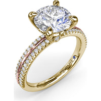 Split Shank Engagement Ring Setting with Prong Set Round Diamond Band by Fana - 0.27 Carat Total Diamond Weight
