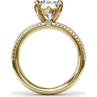 Split Shank Engagement Ring Setting with Prong Set Round Diamond Band by Fana - 0.27 Carat Total Diamond Weight