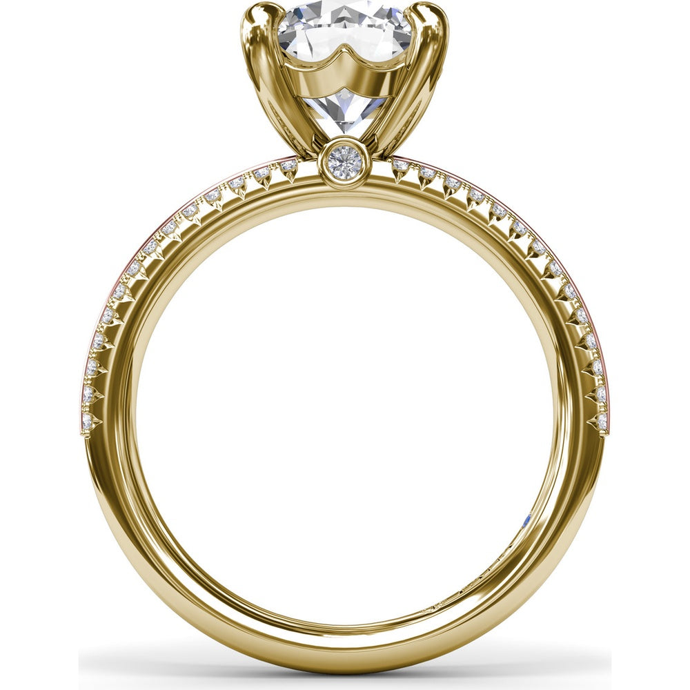 Split Shank Engagement Ring Setting with Prong Set Round Diamond Band by Fana - 0.27 Carat Total Diamond Weight