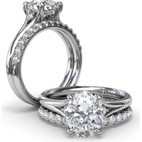 Split Shank Engagement Ring Setting with Round Diamond Accents by Fana - 0.06 Carat Total Diamond Weight