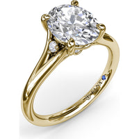 Split Shank Engagement Ring Setting with Round Diamond Accents by Fana - 0.06 Carat Total Diamond Weight