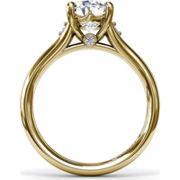 Split Shank Engagement Ring Setting with Round Diamond Accents by Fana - 0.06 Carat Total Diamond Weight