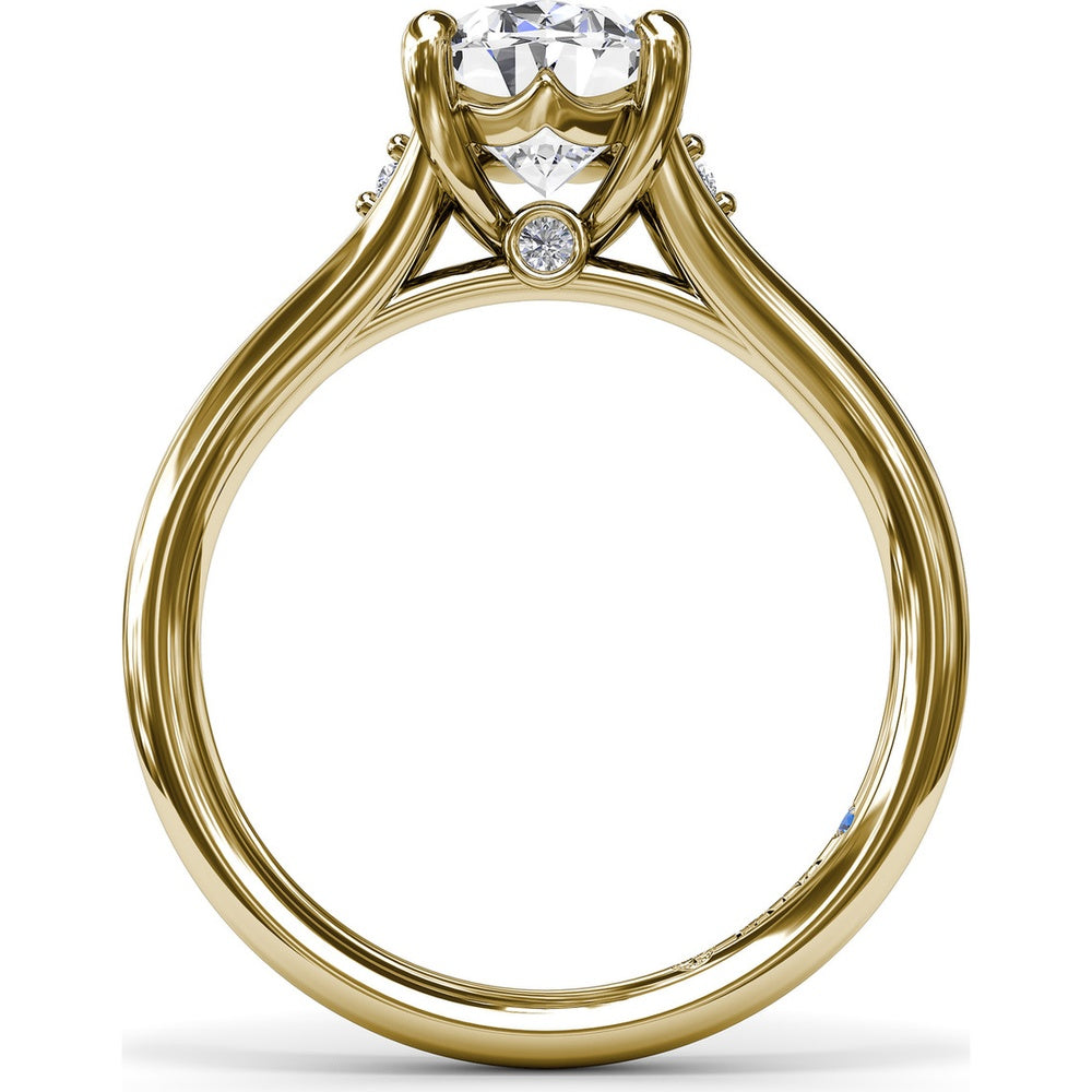Split Shank Engagement Ring Setting with Round Diamond Accents by Fana - 0.06 Carat Total Diamond Weight