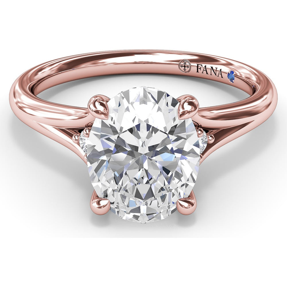 Split Shank Engagement Ring Setting with Round Diamond Accents by Fana - 0.06 Carat Total Diamond Weight