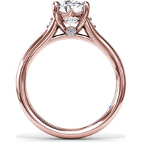 Split Shank Engagement Ring Setting with Round Diamond Accents by Fana - 0.06 Carat Total Diamond Weight