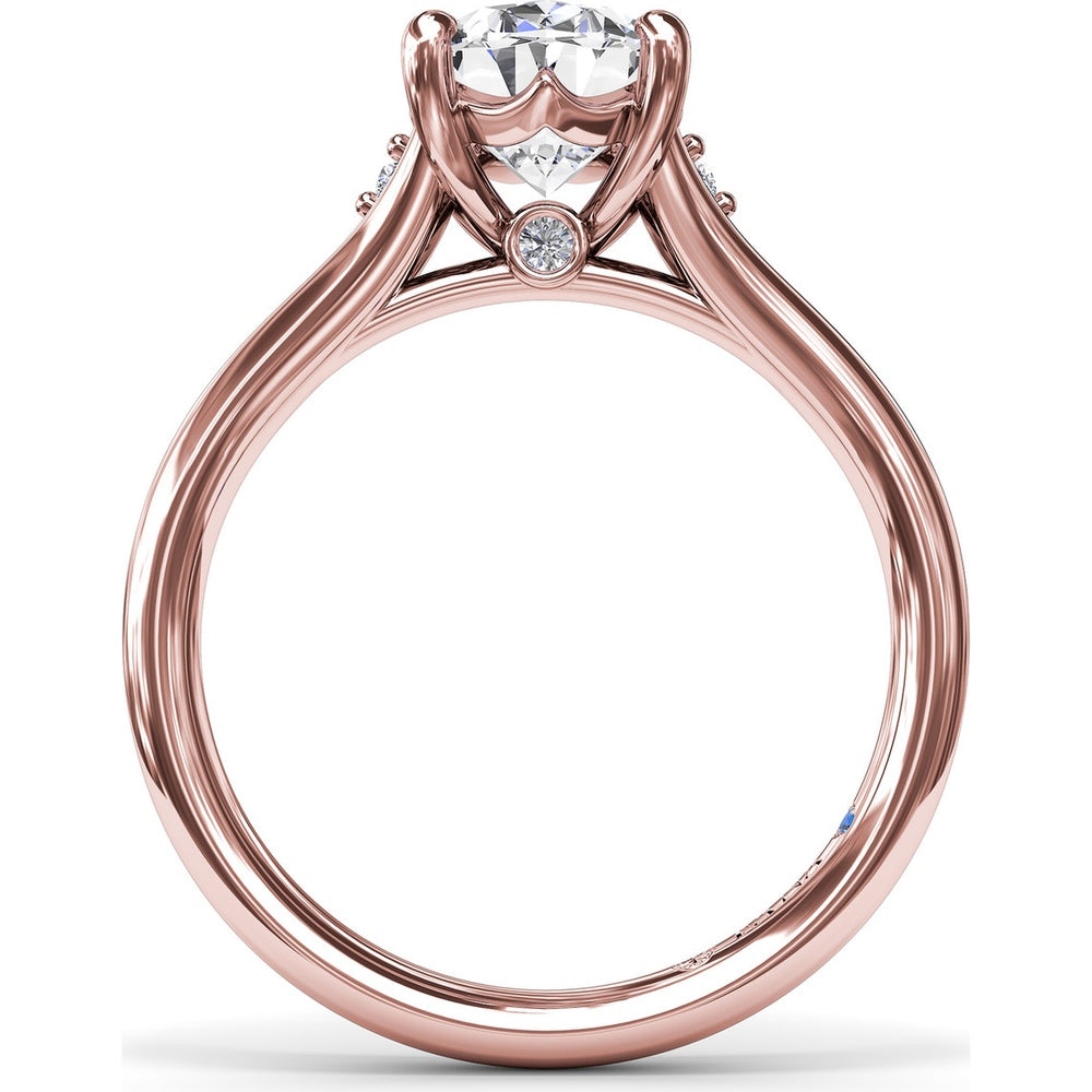 Split Shank Engagement Ring Setting with Round Diamond Accents by Fana - 0.06 Carat Total Diamond Weight