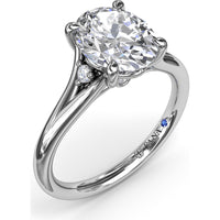 Split Shank Engagement Ring Setting with Round Diamond Accents by Fana - 0.06 Carat Total Diamond Weight