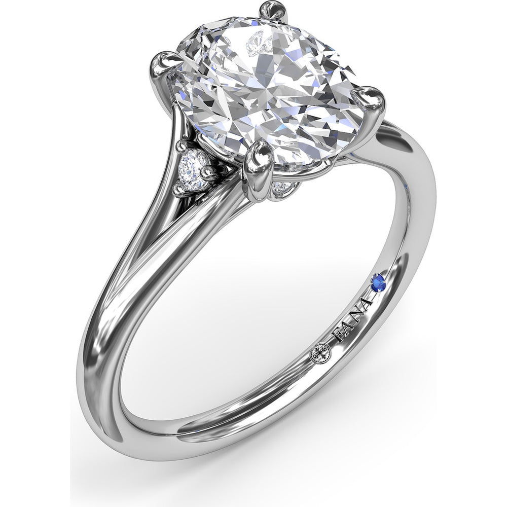 Split Shank Engagement Ring Setting with Round Diamond Accents by Fana - 0.06 Carat Total Diamond Weight