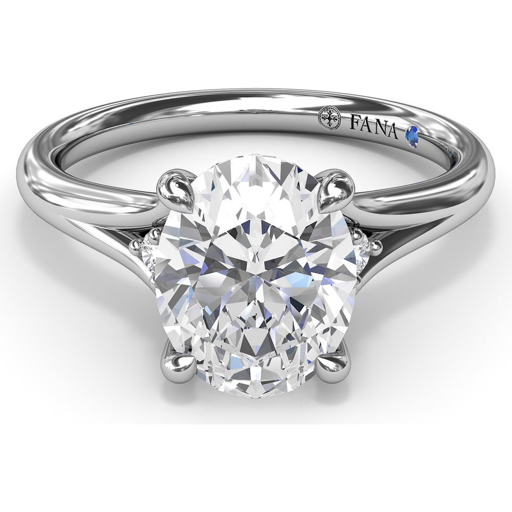 Split Shank Engagement Ring Setting with Round Diamond Accents by Fana - 0.06 Carat Total Diamond Weight