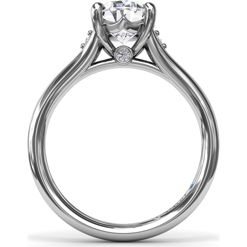 Split Shank Engagement Ring Setting with Round Diamond Accents by Fana - 0.06 Carat Total Diamond Weight