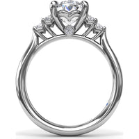 Split Shank Engagement Ring Setting with Two Rows of Curved Bar Set Round Diamonds by Fana - 0.17 Carat Total Diamond Weight