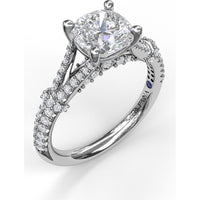 Split Shank Twist Engagement Ring Setting with Pavé Diamonds by Fana - 0.44 Carat Total Diamond Weight