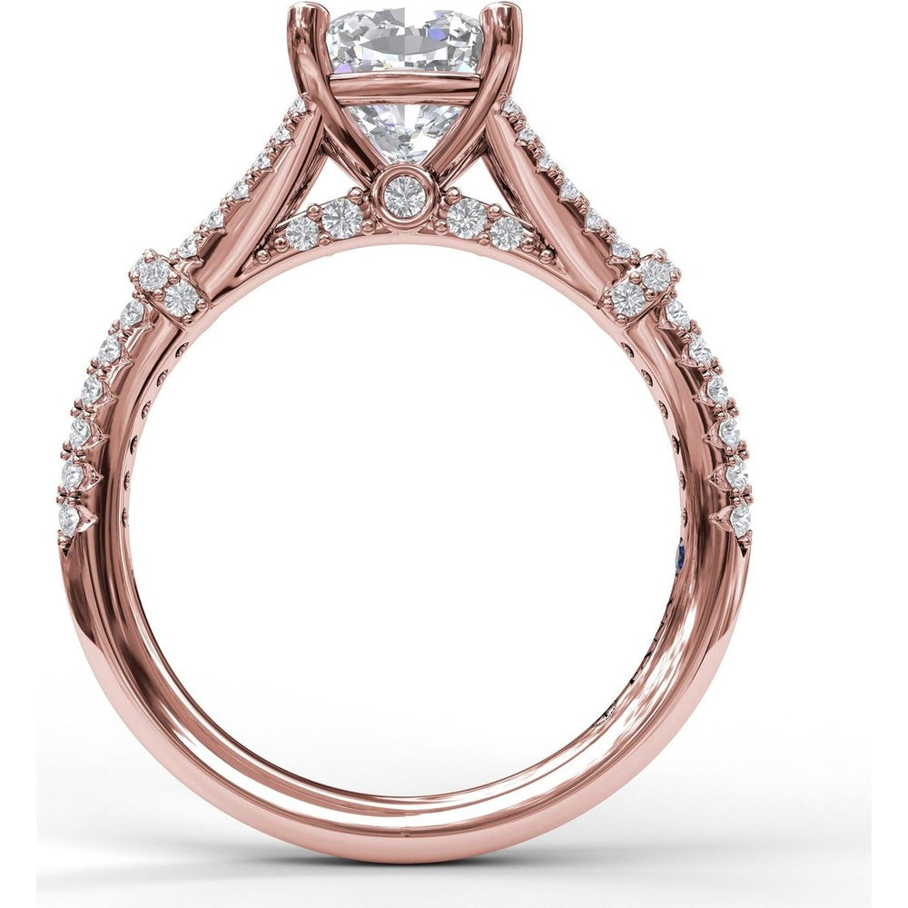 Split Shank Twist Engagement Ring Setting with Pavé Diamonds by Fana - 0.44 Carat Total Diamond Weight