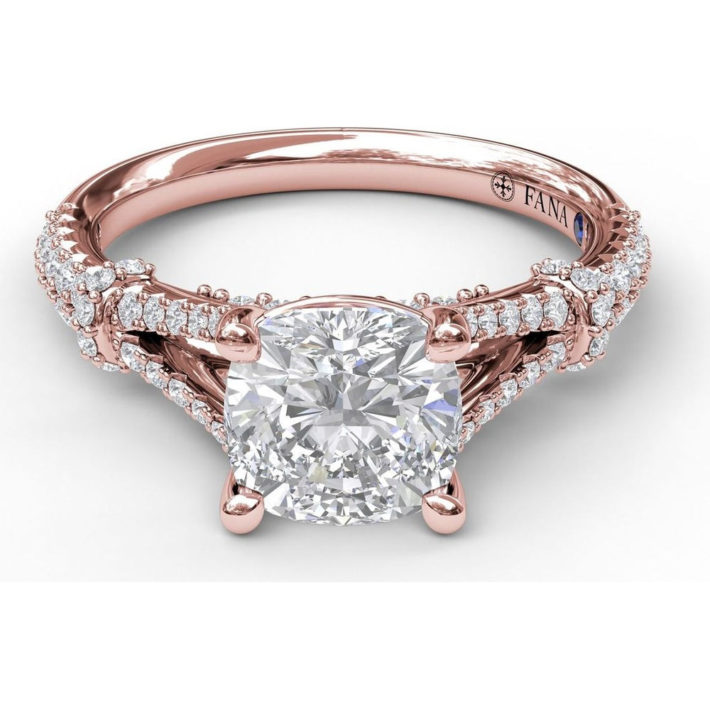 Split Shank Twist Engagement Ring Setting with Pavé Diamonds by Fana - 0.44 Carat Total Diamond Weight